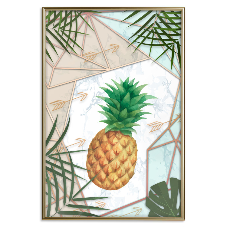 Wall Poster Tropical Fruit - pineapple in a geometric composition with green leaves 114437 additionalImage 16