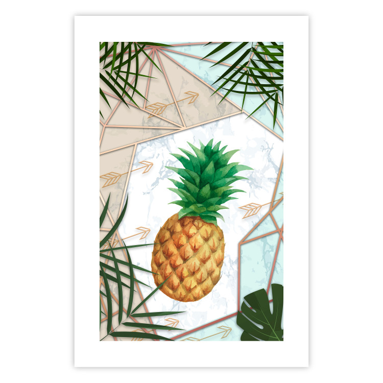 Wall Poster Tropical Fruit - pineapple in a geometric composition with green leaves 114437 additionalImage 19