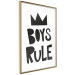 Wall Poster Boys Rule - black and white composition with a crown and English texts 114737 additionalThumb 13