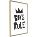 Wall Poster Boys Rule - black and white composition with a crown and English texts 114737 additionalThumb 5