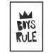 Wall Poster Boys Rule - black and white composition with a crown and English texts 114737 additionalThumb 17