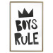 Wall Poster Boys Rule - black and white composition with a crown and English texts 114737 additionalThumb 20