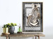 Wall Poster Zebra - black and white composition with a striped mammal on a patterned background 116437 additionalThumb 9