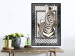 Wall Poster Zebra - black and white composition with a striped mammal on a patterned background 116437 additionalThumb 14