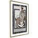 Wall Poster Zebra - black and white composition with a striped mammal on a patterned background 116437 additionalThumb 6