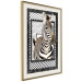Wall Poster Zebra - black and white composition with a striped mammal on a patterned background 116437 additionalThumb 4