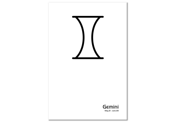 Canvas Gemini zodiac sign - minimalistic graphics with black lettering 117037