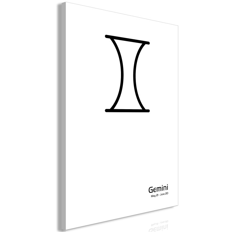 Canvas Gemini zodiac sign - minimalistic graphics with black lettering 117037 additionalImage 2
