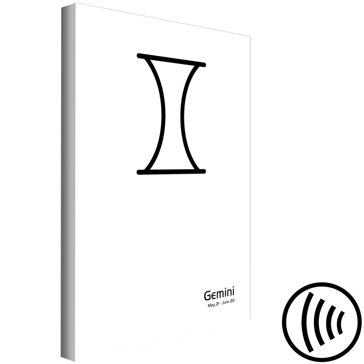 Canvas Gemini zodiac sign - minimalistic graphics with black lettering 117037 additionalImage 6