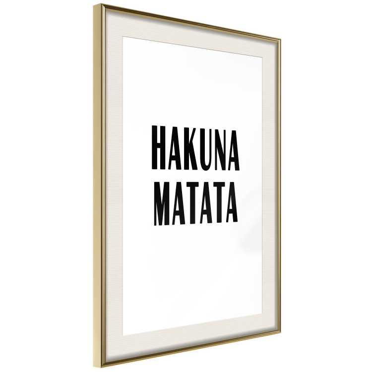 Poster Hakuna Matata - minimalist black and white composition with a text 117437 additionalImage 2