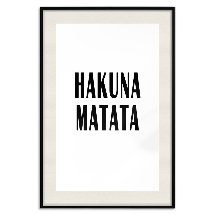 Poster Hakuna Matata - minimalist black and white composition with a text 117437 additionalImage 18
