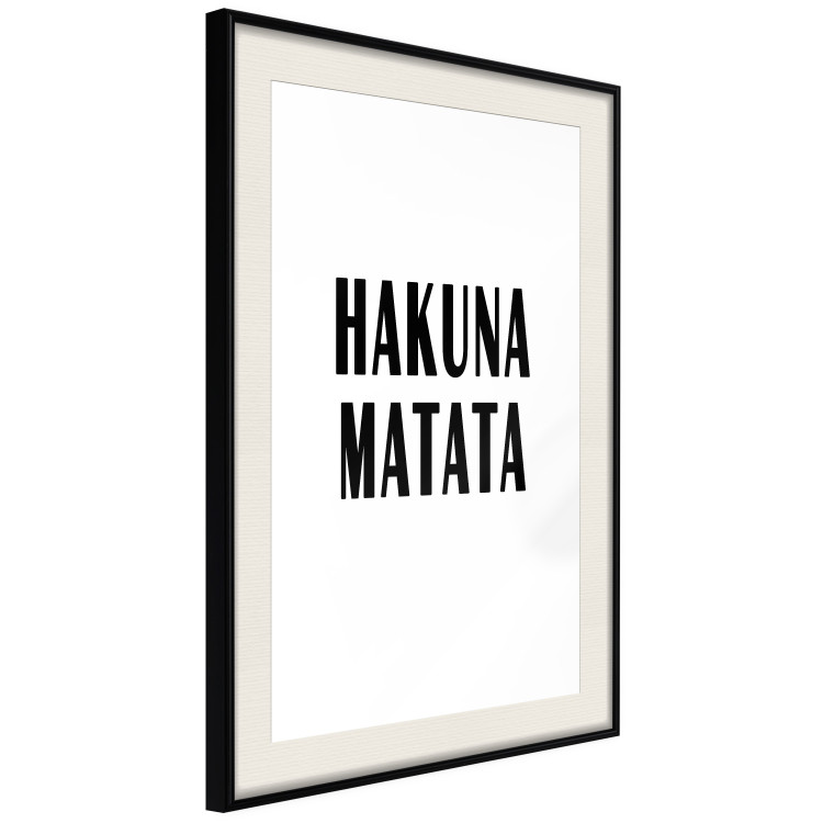 Poster Hakuna Matata - minimalist black and white composition with a text 117437 additionalImage 3