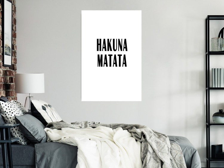 Poster Hakuna Matata - minimalist black and white composition with a text 117437 additionalImage 4