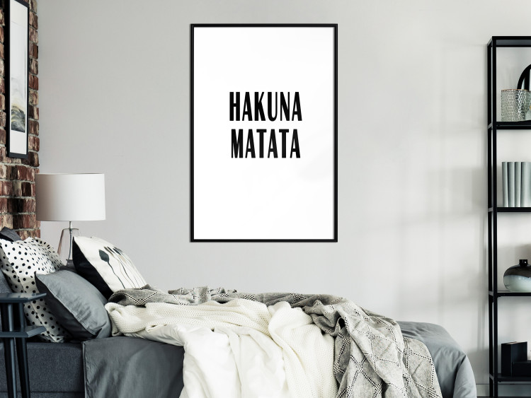 Poster Hakuna Matata - minimalist black and white composition with a text 117437 additionalImage 6