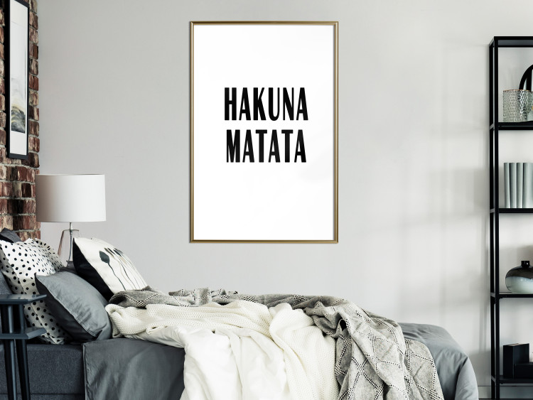 Poster Hakuna Matata - minimalist black and white composition with a text 117437 additionalImage 7