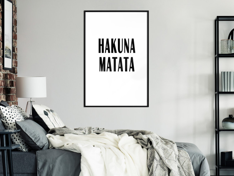 Poster Hakuna Matata - minimalist black and white composition with a text 117437 additionalImage 5