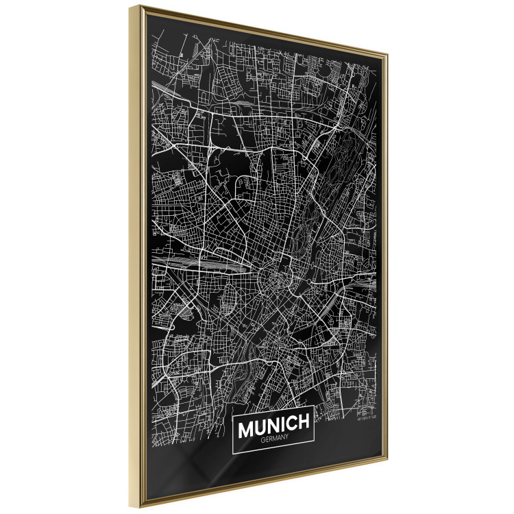 Wall Poster Dark Map of Munich - black and white composition with simple inscriptions 118137 additionalImage 12