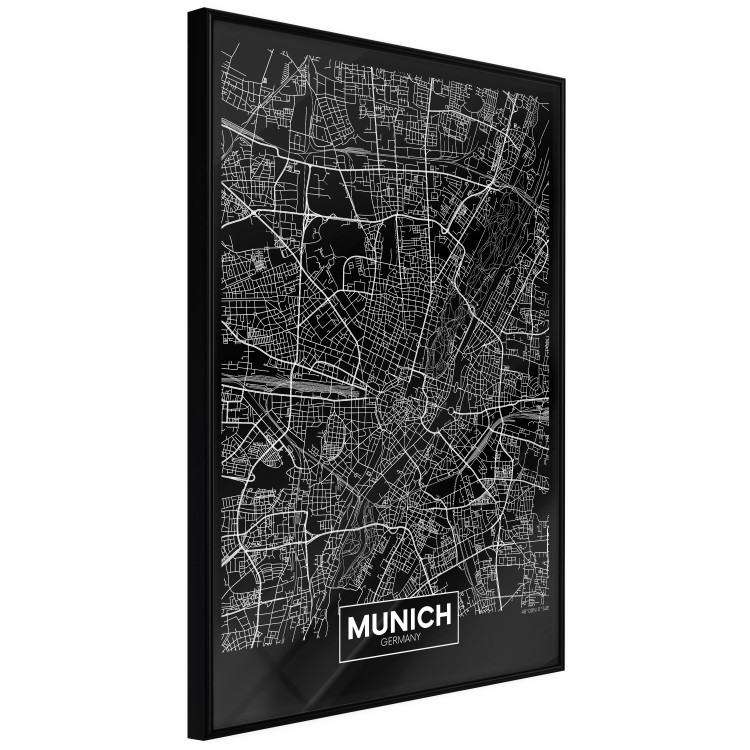 Wall Poster Dark Map of Munich - black and white composition with simple inscriptions 118137 additionalImage 10