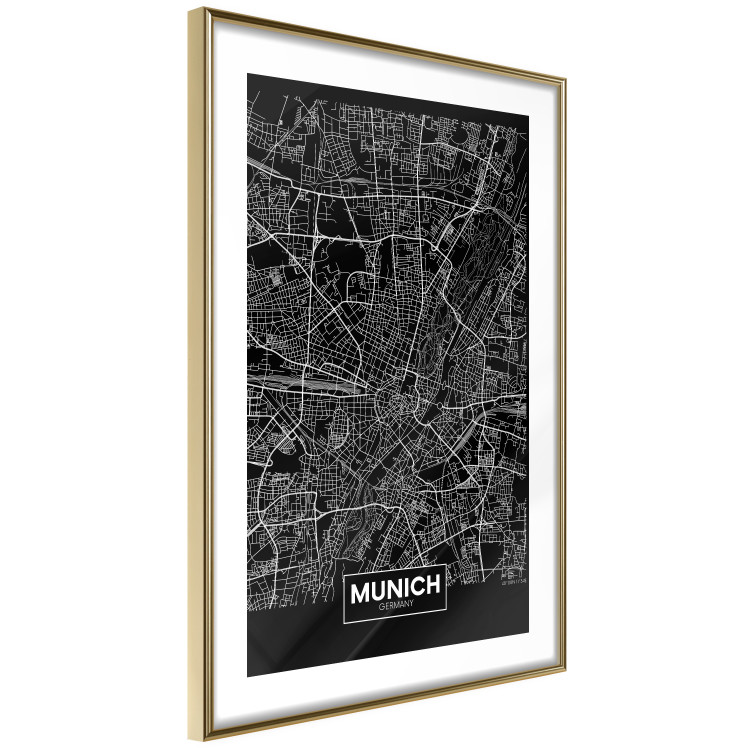 Wall Poster Dark Map of Munich - black and white composition with simple inscriptions 118137 additionalImage 6