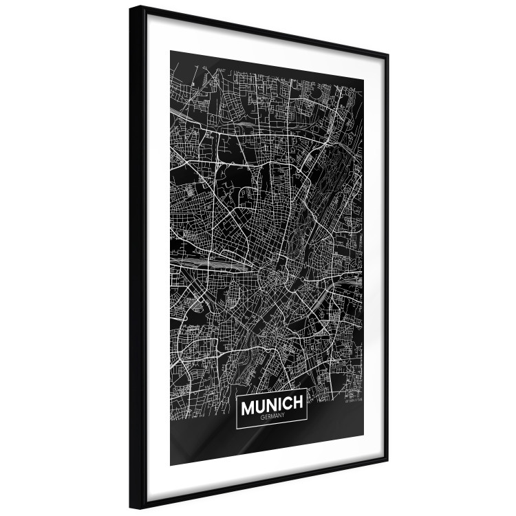 Wall Poster Dark Map of Munich - black and white composition with simple inscriptions 118137 additionalImage 11
