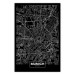 Wall Poster Dark Map of Munich - black and white composition with simple inscriptions 118137
