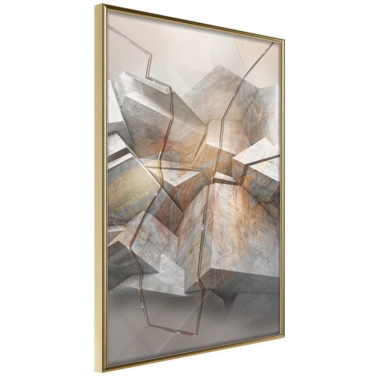 Wall Poster Uncovered Space - geometric abstraction in gray stone blocks 118337 additionalImage 14