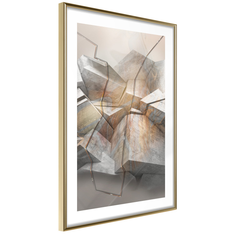 Wall Poster Uncovered Space - geometric abstraction in gray stone blocks 118337 additionalImage 6