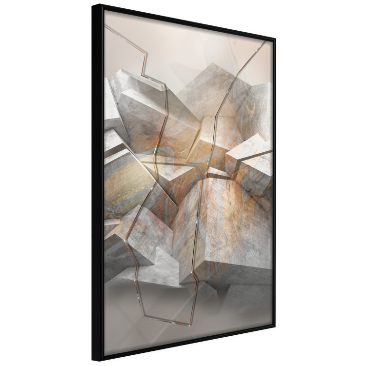 Wall Poster Uncovered Space - geometric abstraction in gray stone blocks 118337 additionalImage 12