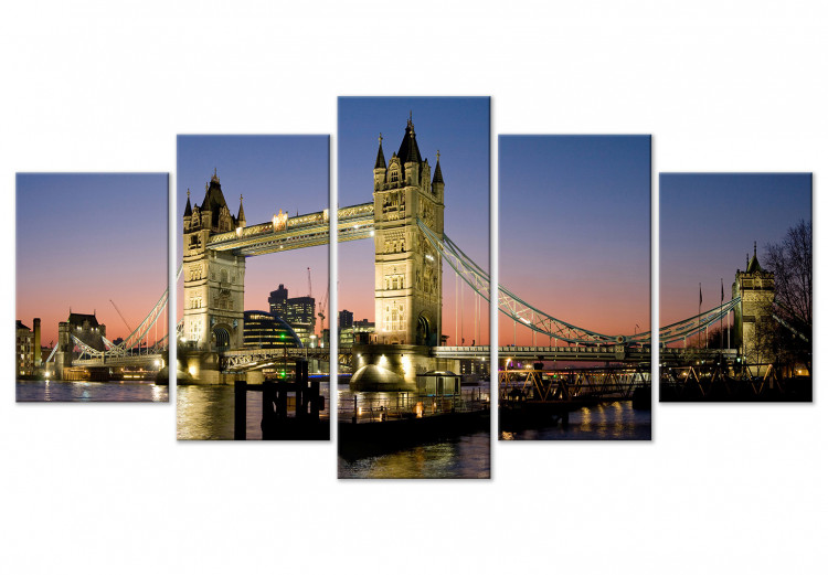 Canvas Print London: Tower Bridge (5 Parts) Wide 118637