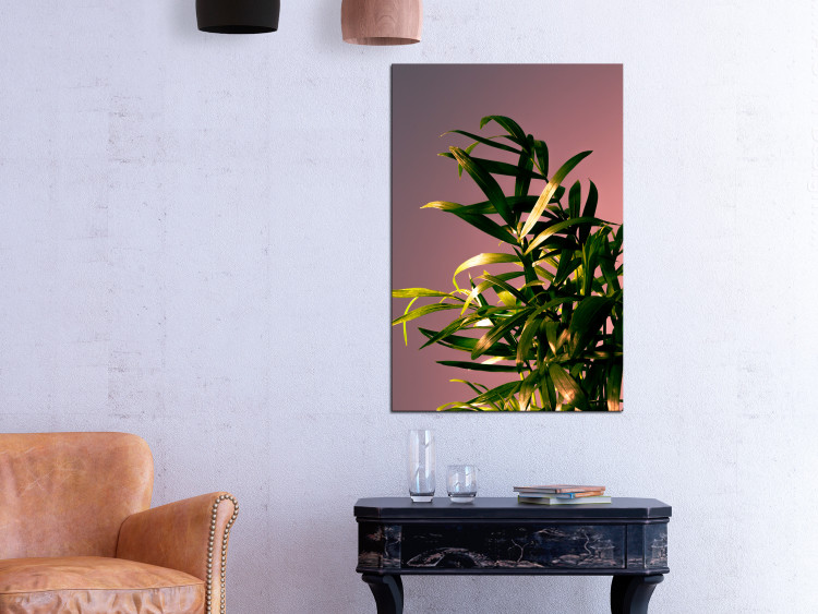 Canvas A floral twist - a minimalist photo of a leaf detail in pink 118937 additionalImage 3