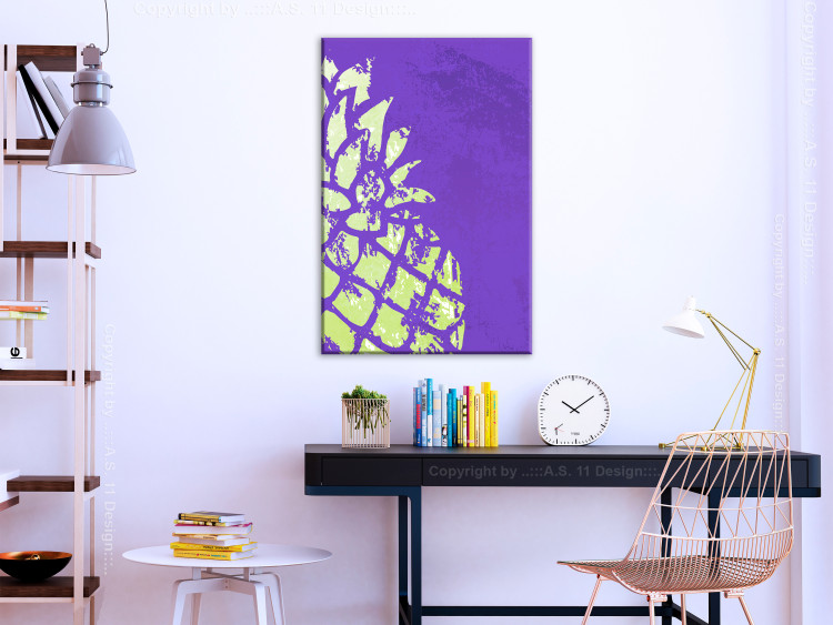 Canvas Art Print Tropical fruit - abstract still life on a purple background, ideal for the room and the kitchen 122637 additionalImage 3