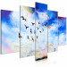 Canvas Print A key of birds in the autumn sky - a sky landscape with white clouds 123437 additionalThumb 2