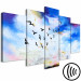 Canvas Print A key of birds in the autumn sky - a sky landscape with white clouds 123437 additionalThumb 6