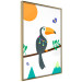 Wall Poster Toucan and Butterflies - amusing parrot with colorful necklace on white background 123737 additionalThumb 12