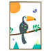 Wall Poster Toucan and Butterflies - amusing parrot with colorful necklace on white background 123737 additionalThumb 14