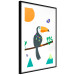 Wall Poster Toucan and Butterflies - amusing parrot with colorful necklace on white background 123737 additionalThumb 11