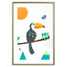 Wall Poster Toucan and Butterflies - amusing parrot with colorful necklace on white background 123737 additionalThumb 17