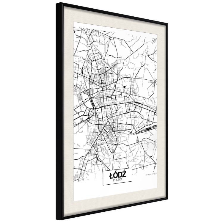 Wall Poster City Map: Łódź - black and white map of Polish city with labels 123837 additionalImage 3