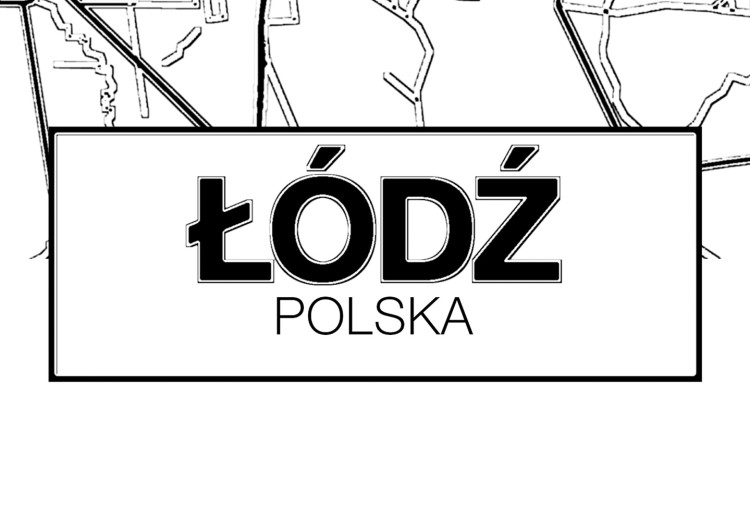 Wall Poster City Map: Łódź - black and white map of Polish city with labels 123837 additionalImage 10