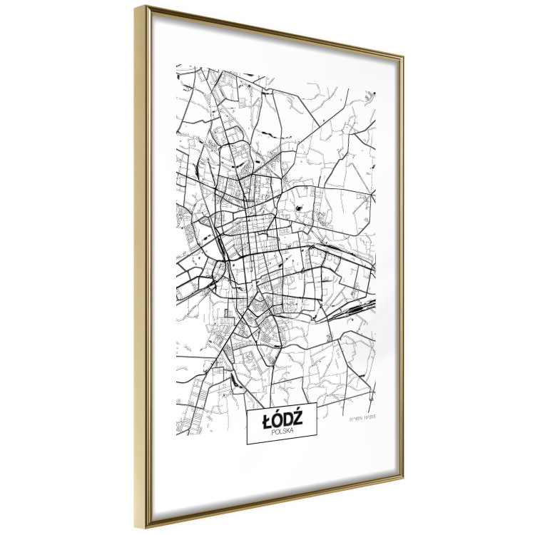 Wall Poster City Map: Łódź - black and white map of Polish city with labels 123837 additionalImage 8