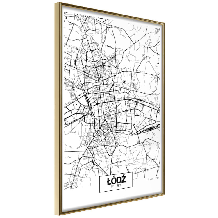 Wall Poster City Map: Łódź - black and white map of Polish city with labels 123837 additionalImage 14