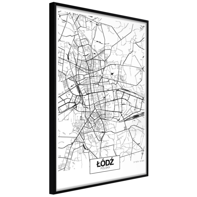 Wall Poster City Map: Łódź - black and white map of Polish city with labels 123837 additionalImage 12