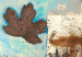 Canvas Abstraction with Leaf (1 Part) Wide 125037 additionalThumb 5