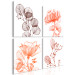 Canvas Four flowers with leaves - four-part composition on white background 126537 additionalThumb 2