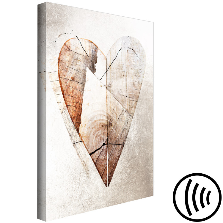 Canvas Print Love Tree (1-part) vertical - rustic abstraction with a heart 127337 additionalImage 6