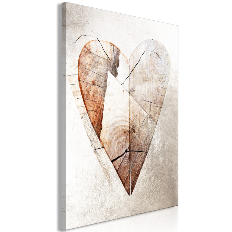 Canvas Print Love Tree (1-part) vertical - rustic abstraction with a heart 127337 additionalImage 2