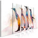Canvas Penguin Wanderings (5-part) narrow - colorful birds on a light background 127537 additionalThumb 2