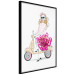 Poster Girl on Scooter - abstract woman with flower on white background 127837 additionalThumb 11