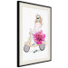 Poster Girl on Scooter - abstract woman with flower on white background 127837 additionalThumb 2