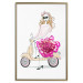 Poster Girl on Scooter - abstract woman with flower on white background 127837 additionalThumb 21
